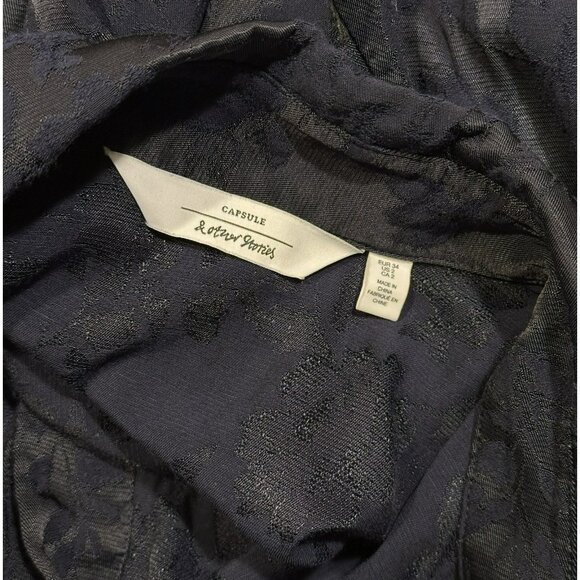 & Other Stories Navy Floral Jacquard Button Down Top Size 2 NWOT - Picture 5 of 12